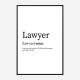 Lawyer Definition Typography Wall Art