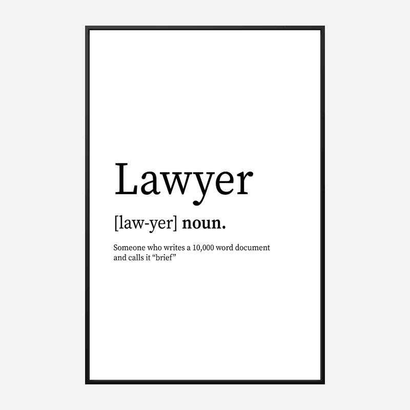 Lawyer Definition Typography Wall Art