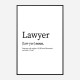 Lawyer Definition Typography Wall Art