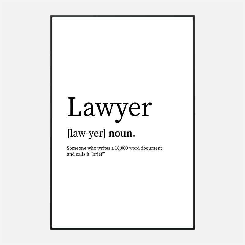 Lawyer Definition Typography Wall Art