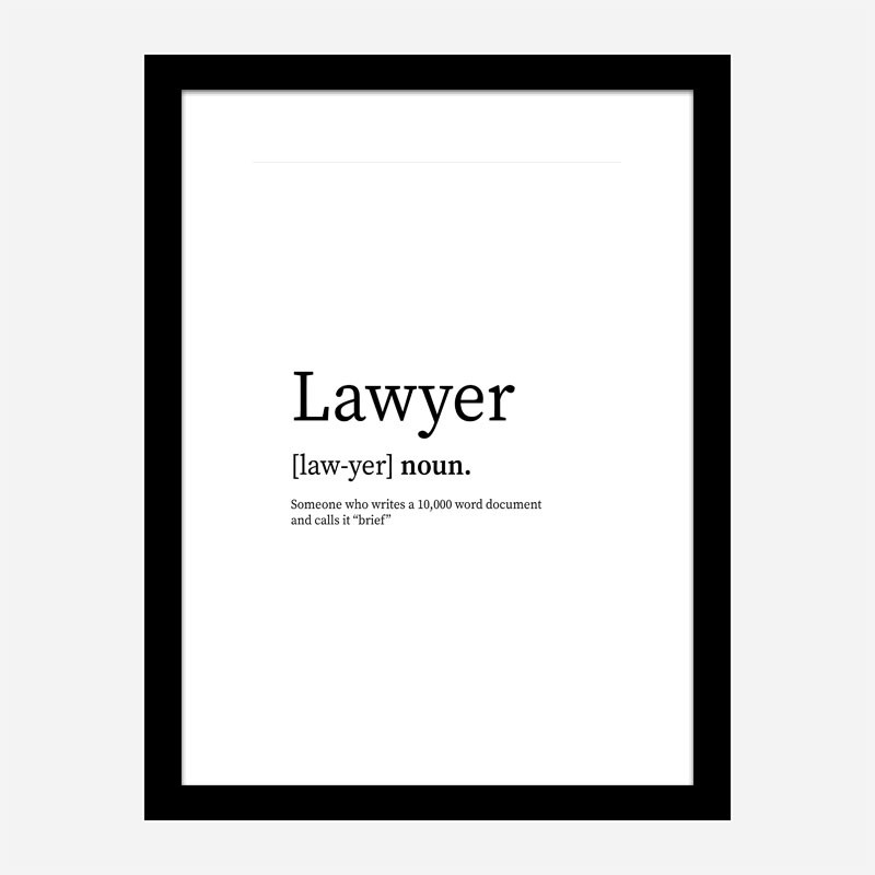 Lawyer Definition Typography Wall Art