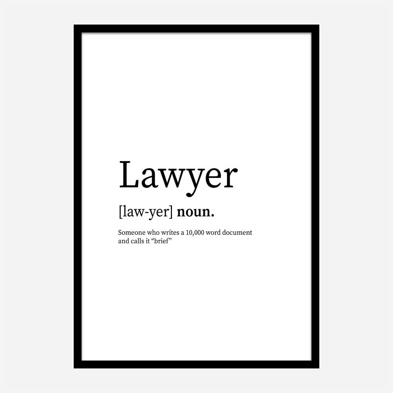 Lawyer Definition Typography Wall Art