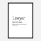 Lawyer Definition Typography Wall Art