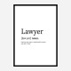 Lawyer Definition Typography Wall Art