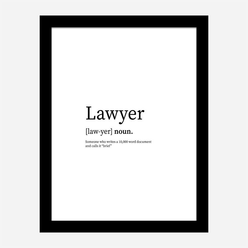 Lawyer Definition Typography Wall Art