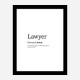 Lawyer Definition Typography Wall Art