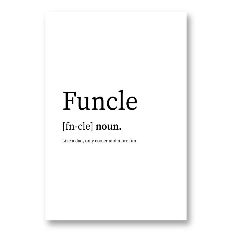 Funcle Definition Typography Wall Art