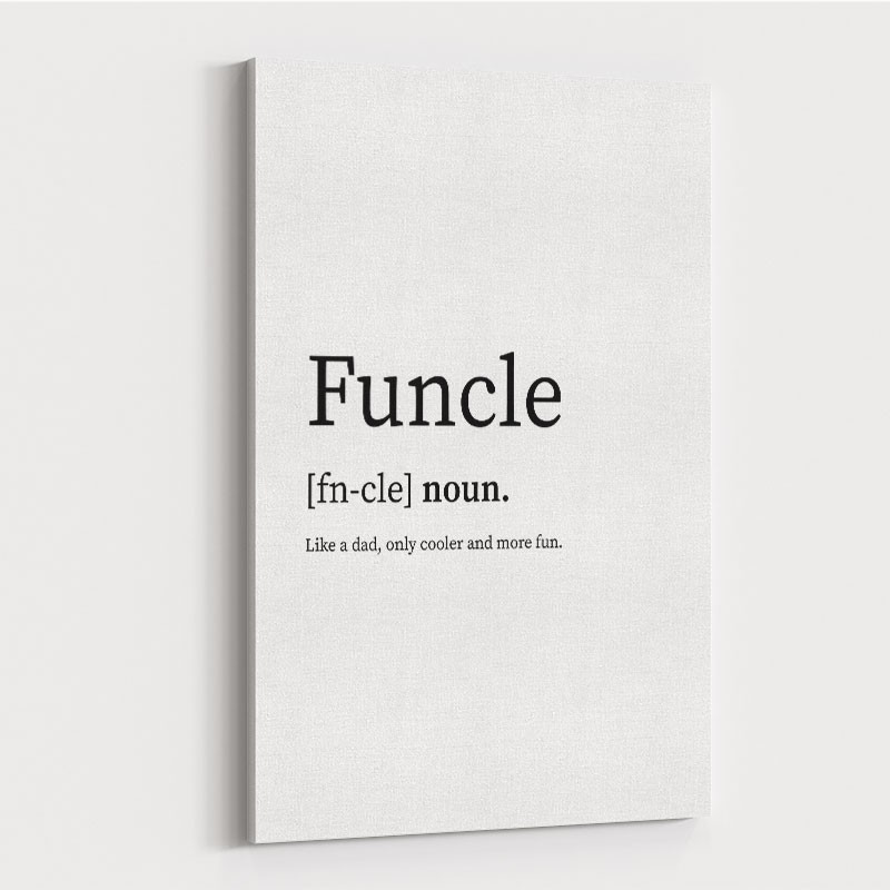 Funcle Definition Typography Wall Art