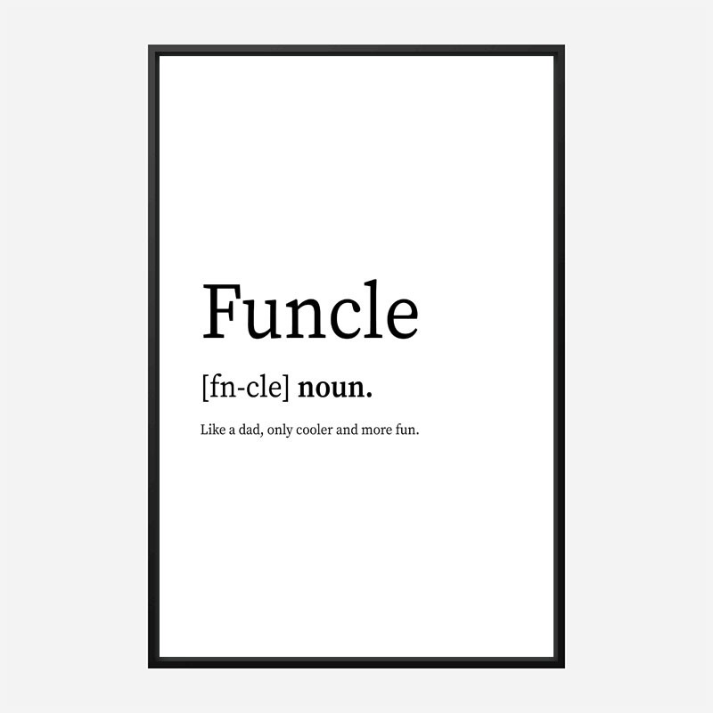 Funcle Definition Typography Wall Art