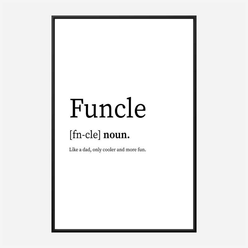 Funcle Definition Typography Wall Art