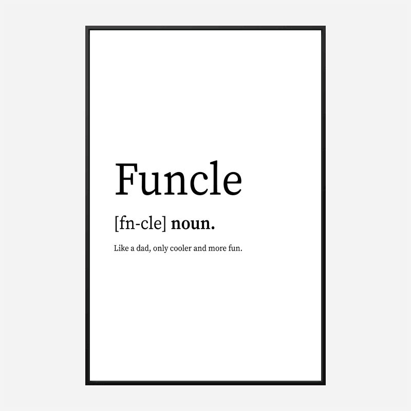 Funcle Definition Typography Wall Art