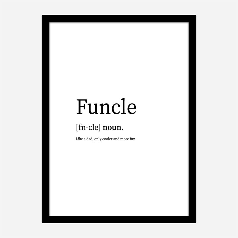 Funcle Definition Typography Wall Art