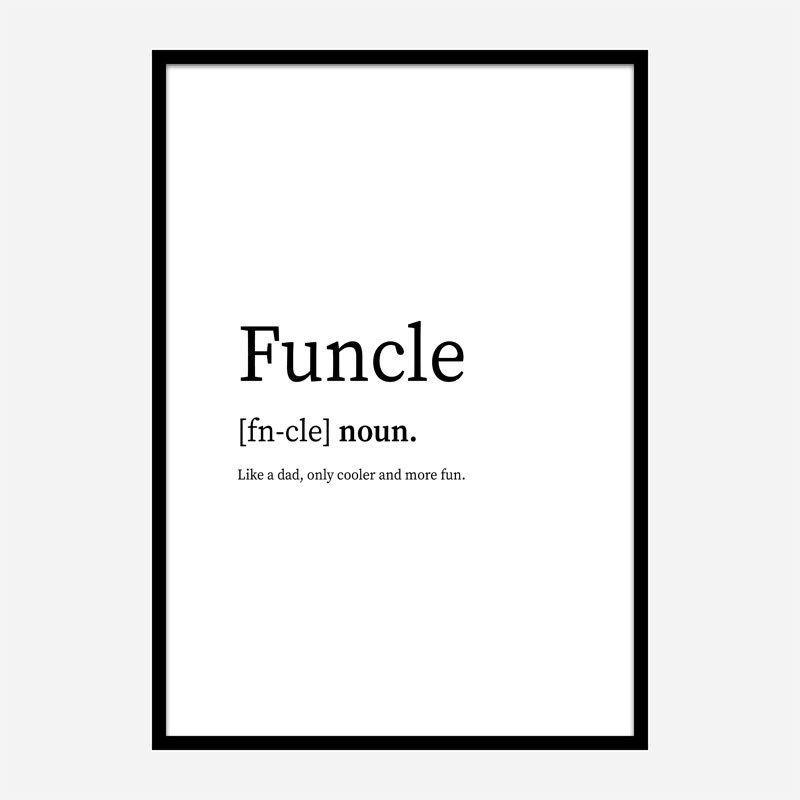 Funcle Definition Typography Wall Art