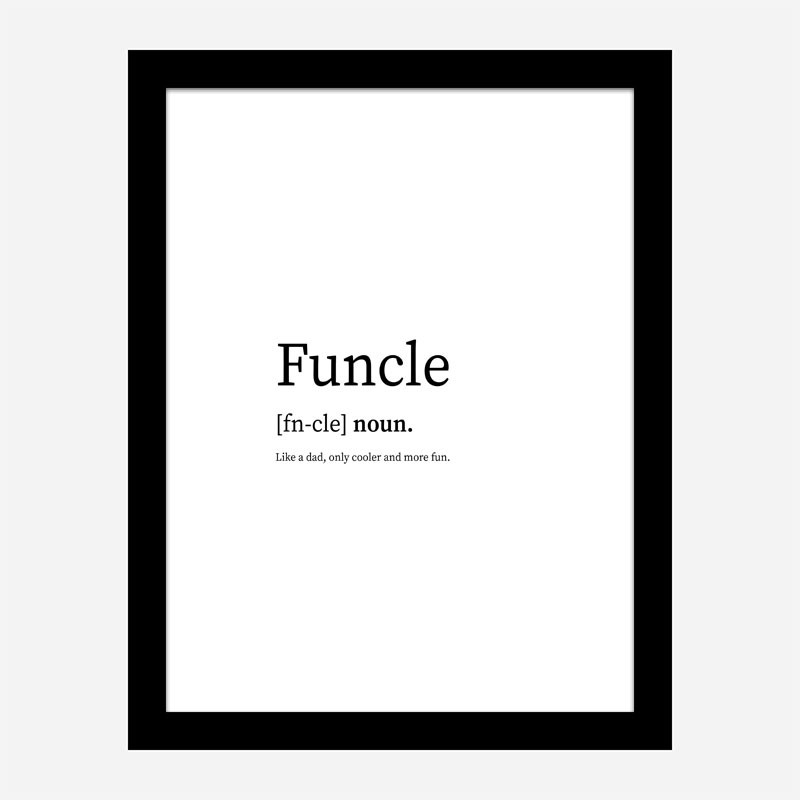 Funcle Definition Typography Wall Art