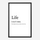 Life Definition Typography Wall Art