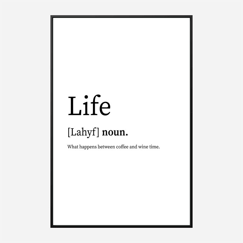 Life Definition Typography Wall Art