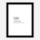 Life Definition Typography Wall Art