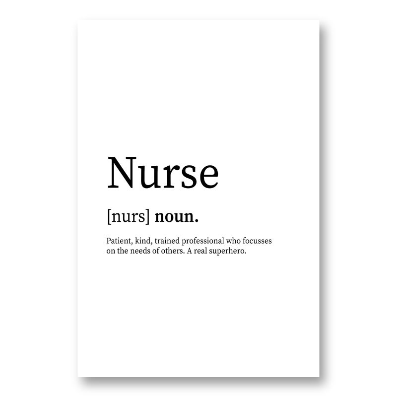 Nurse Definition Typography Wall Art