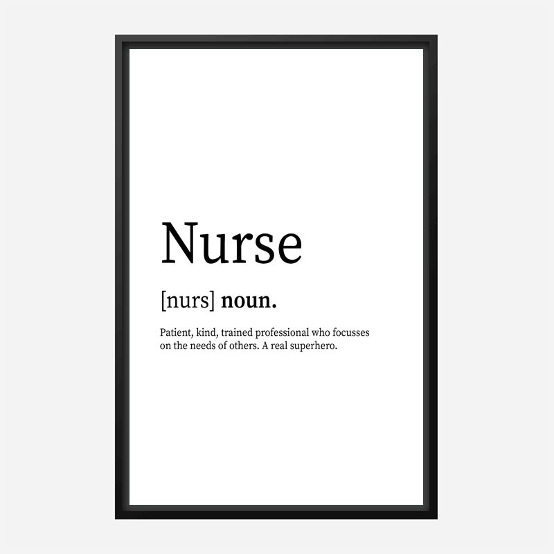 Nurse Definition Typography Wall Art