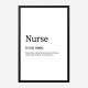 Nurse Definition Typography Wall Art