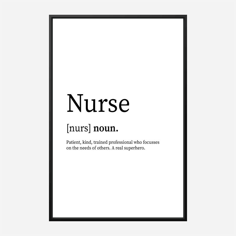 Nurse Definition Typography Wall Art