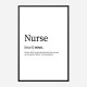 Nurse Definition Typography Wall Art