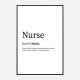 Nurse Definition Typography Wall Art