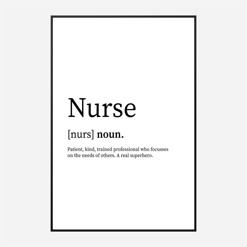 Nurse Definition Typography Wall Art