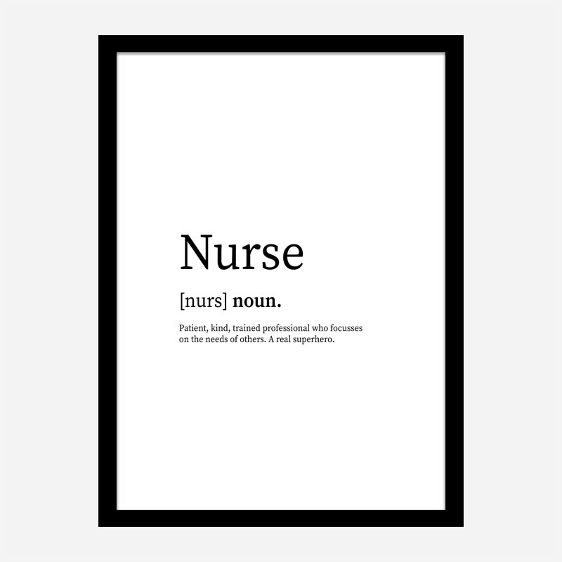 Nurse Definition Typography Wall Art