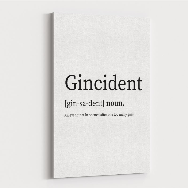 Gincident Definition Typography Wall Art