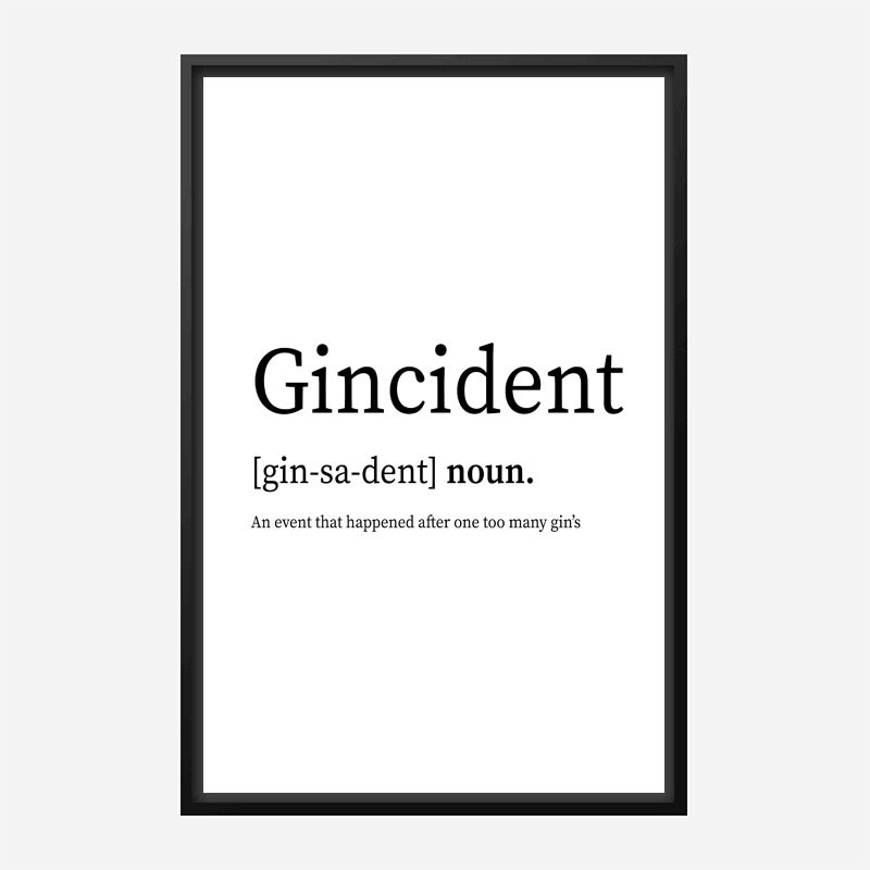 Gincident Definition Typography Wall Art