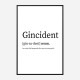 Gincident Definition Typography Wall Art