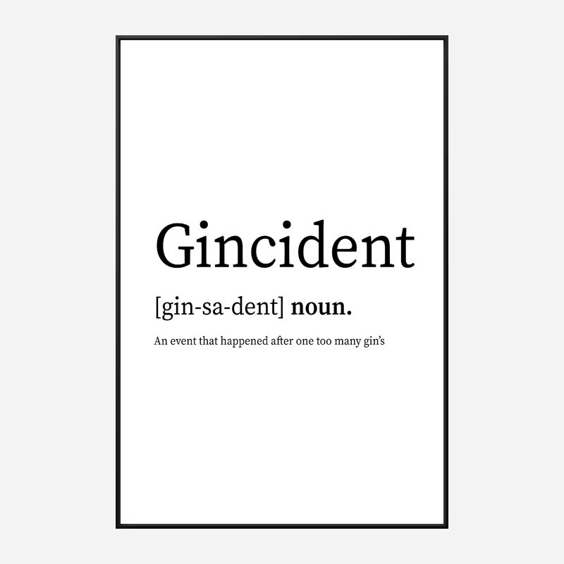 Gincident Definition Typography Wall Art