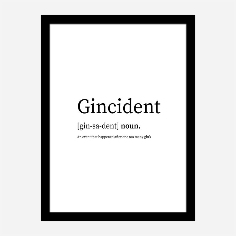 Gincident Definition Typography Wall Art