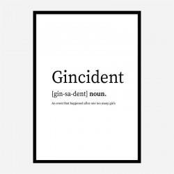 Gincident Definition Typography Wall Art