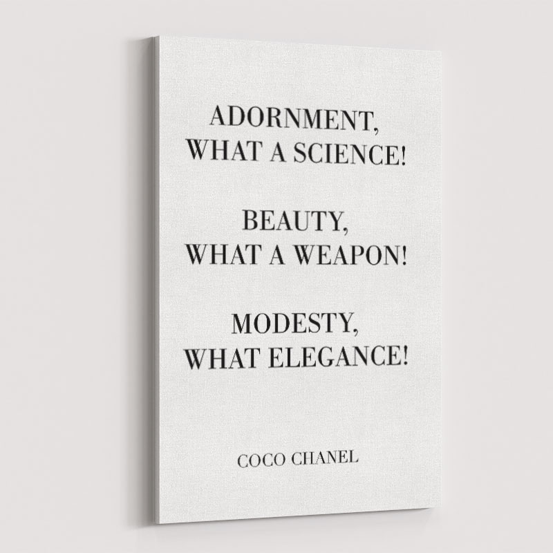 Coco Chanel Adornment Quote Art Print