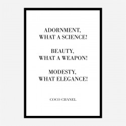 Coco Chanel Adornment Quote Art Print