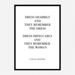 Coco Chanel Dress Impeccably Quote Art Print