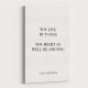Coco Chanel You Live But Once Quote Art Print Coco Chanel You Live But Once Quote Art Print