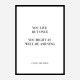 Coco Chanel You Live But Once Quote Art Print