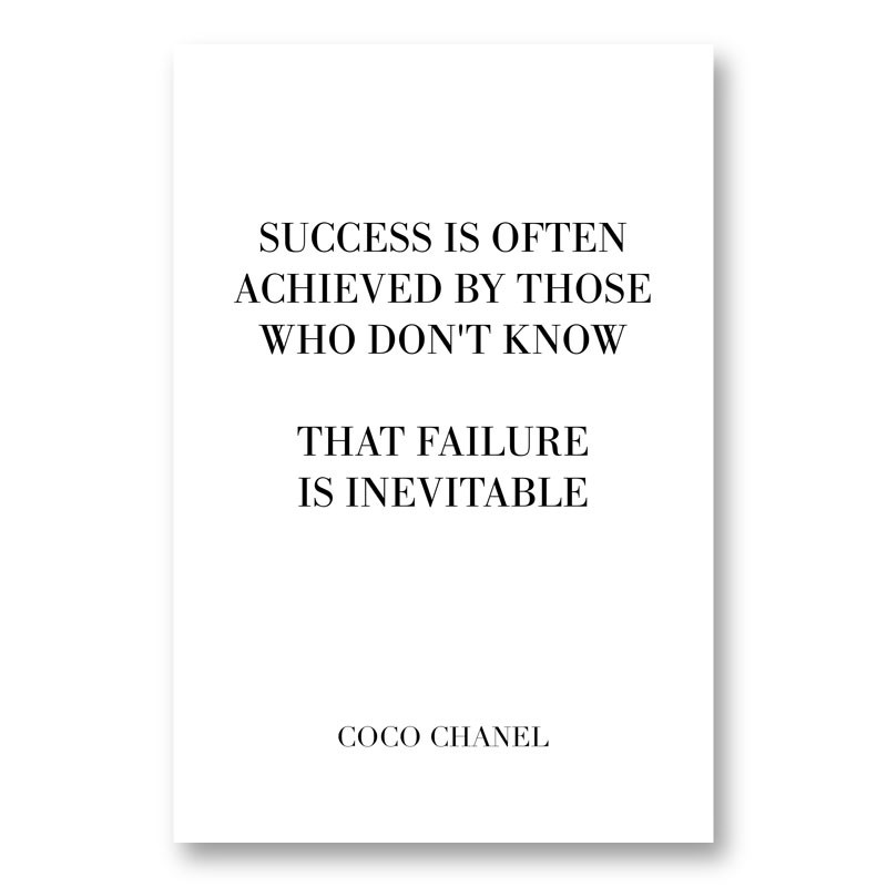 Coco Chanel Success Quote Art Print