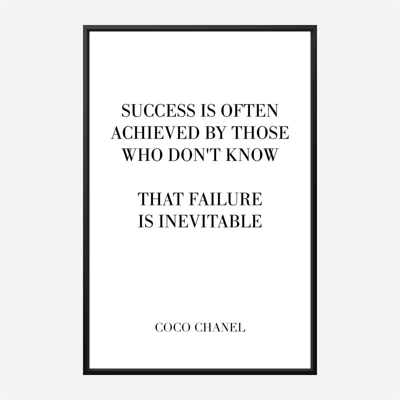 Coco Chanel Success Quote Art Print