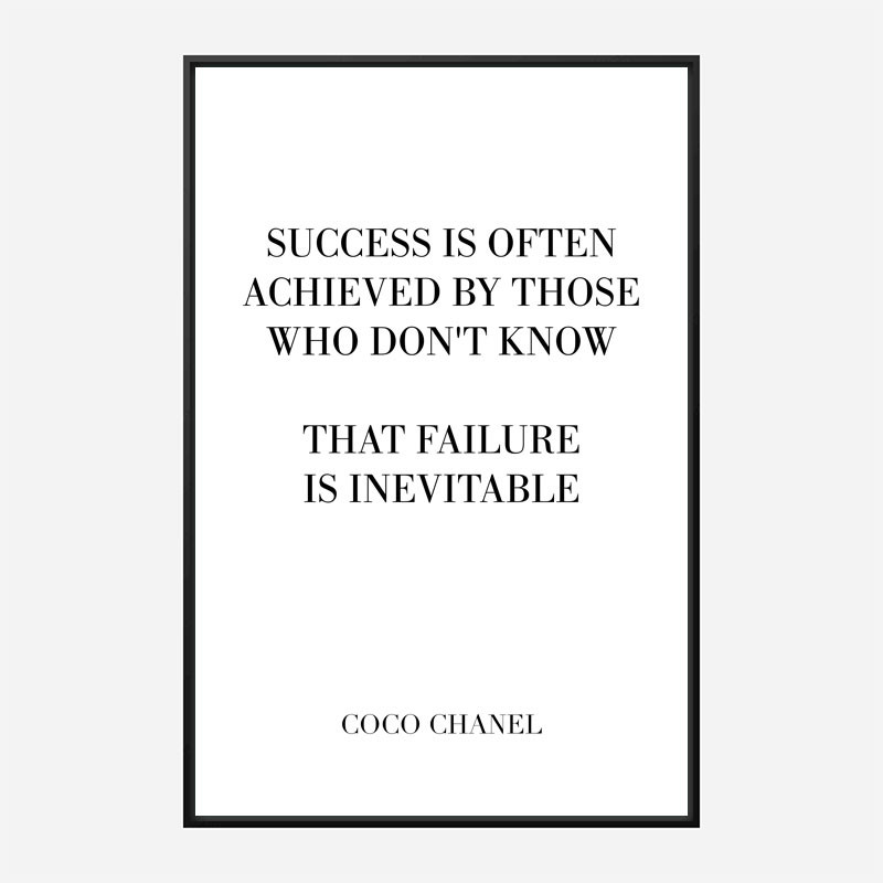 Coco Chanel Success Quote Art Print