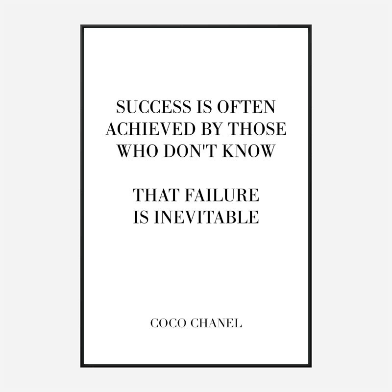 Coco Chanel Success Quote Art Print