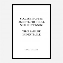 Coco Chanel Success Quote Art Print