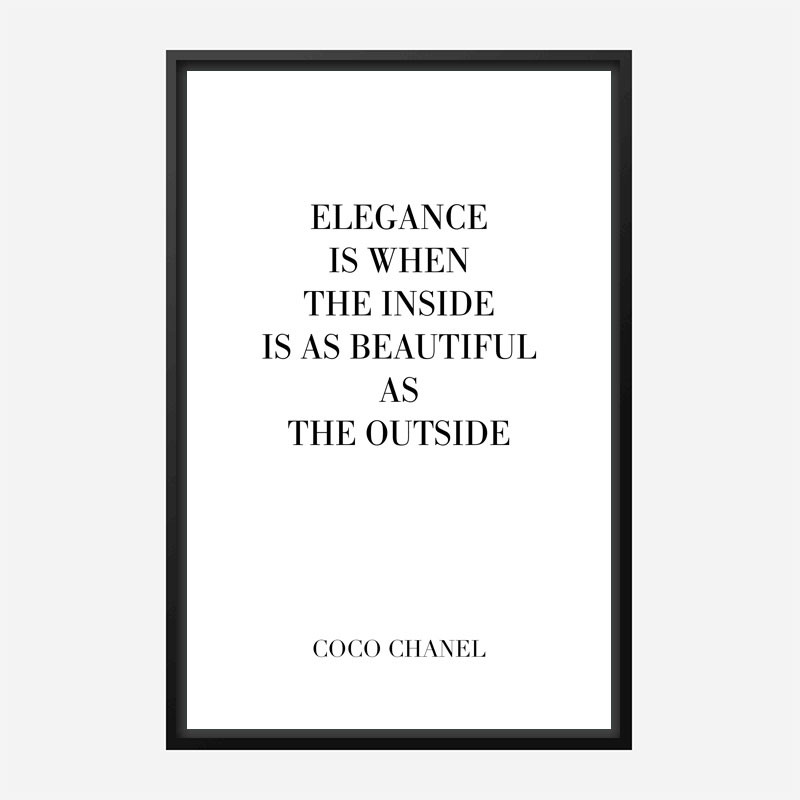 Coco Chanel Elegance Quote Art Print