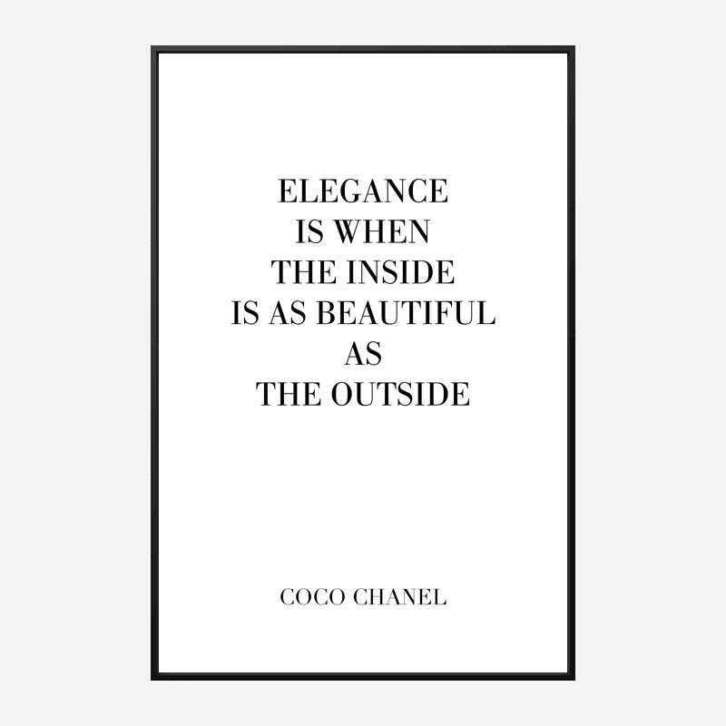 Coco Chanel Elegance Quote Art Print