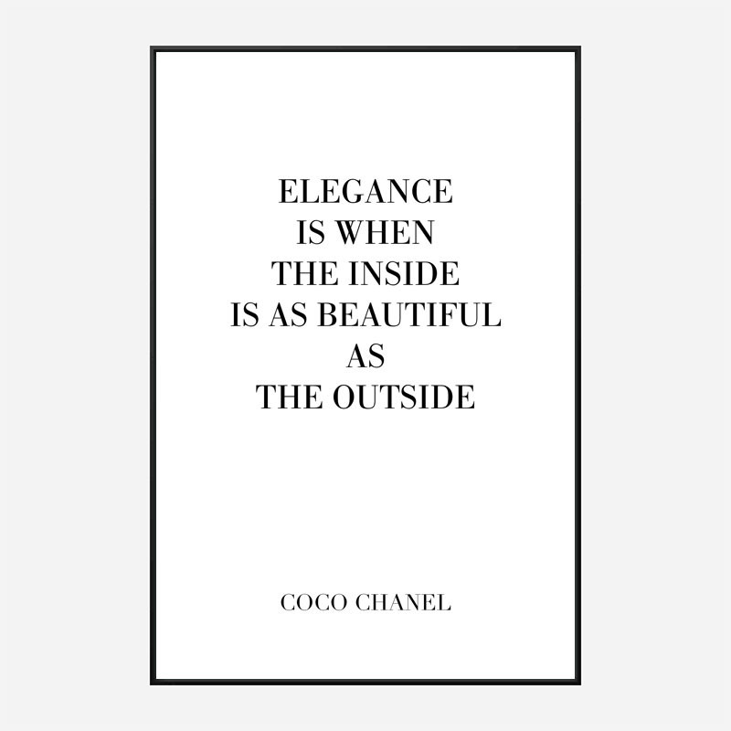 Coco Chanel Elegance Quote Art Print