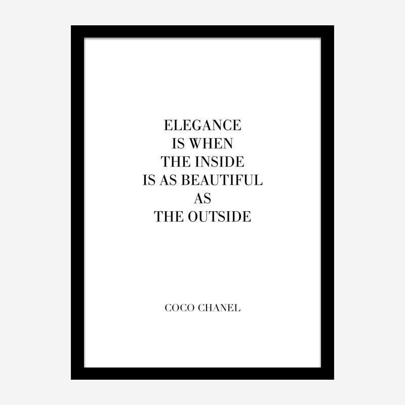 Coco Chanel Elegance Quote Art Print