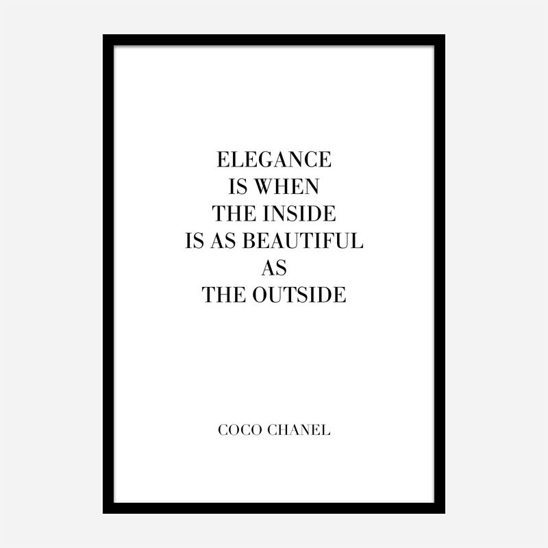 Coco Chanel Elegance Quote Art Print